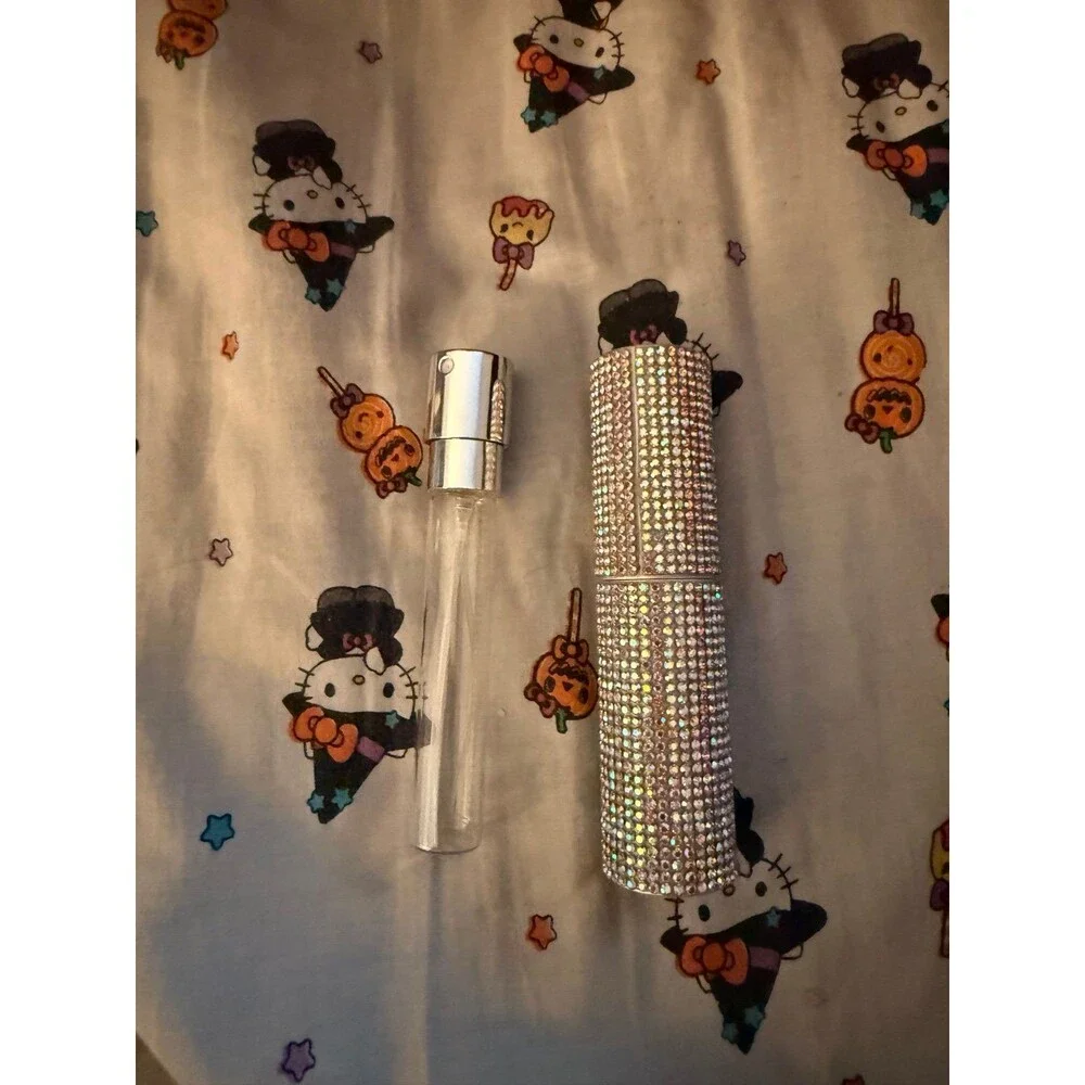 Bling Silver Rhinestone Travel Perfume Atomizer - Refillable Spray Bottle